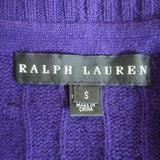 Ralph Lauren Collection Cashmere Buckled Sweater Purple Cable Knit Size Small