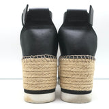 See by Chloe Glyn Platform Espadrille Sandals Black Leather Size 39