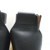 See by Chloe Glyn Platform Espadrille Sandals Black Leather Size 39