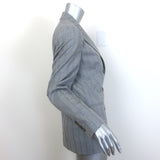 Brunello Cucinelli Sequin-Striped Double Breasted Blazer Gray Wool Size 42