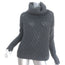 Alice + Olivia Cowl Neck Sweater Charcoal Wool Mixed Knit Size Large