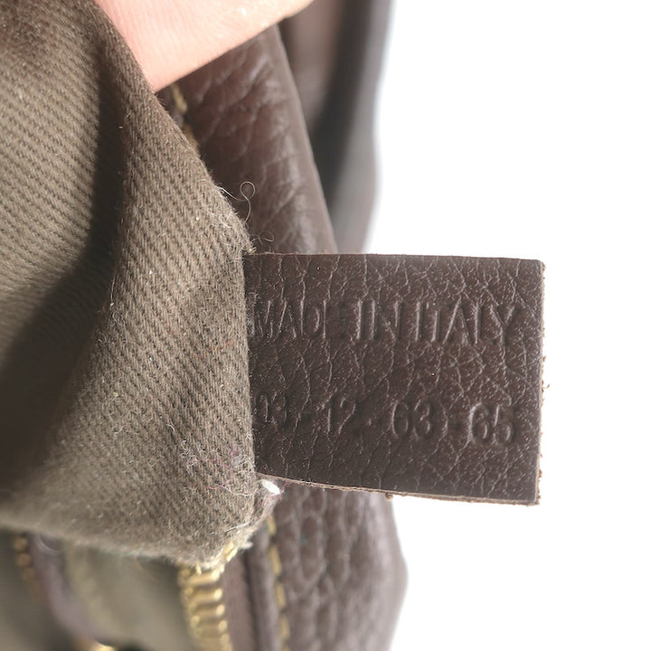 Chloe Marcie Medium Satchel Dark Brown Grained Leather Shoulder Bag