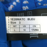 Ba&sh Matcha Button-Front Short Sleeve Dress Blue Floral Print Chiffon Size 3