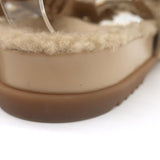 Gucci Double G Shearling Dad Sandals Beige Merino Wool Size 40