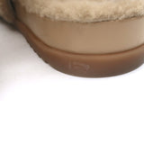 Gucci Double G Shearling Dad Sandals Beige Merino Wool Size 40