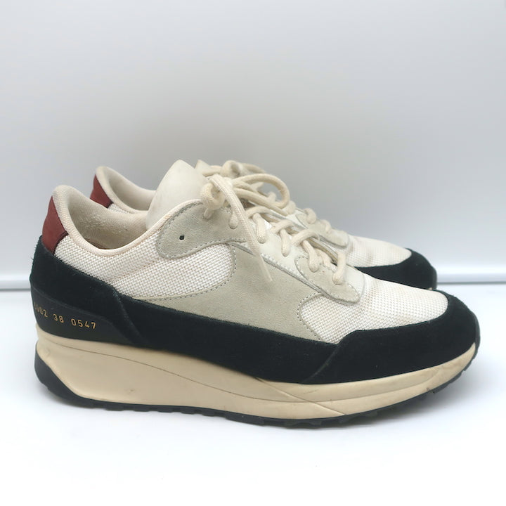 Woman by Common Projects Track 80 Sneakers Black Suede &amp; White Mesh Size 38