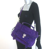 Proenza Schouler Medium PS1 Satchel Purple Suede Crossbody Bag