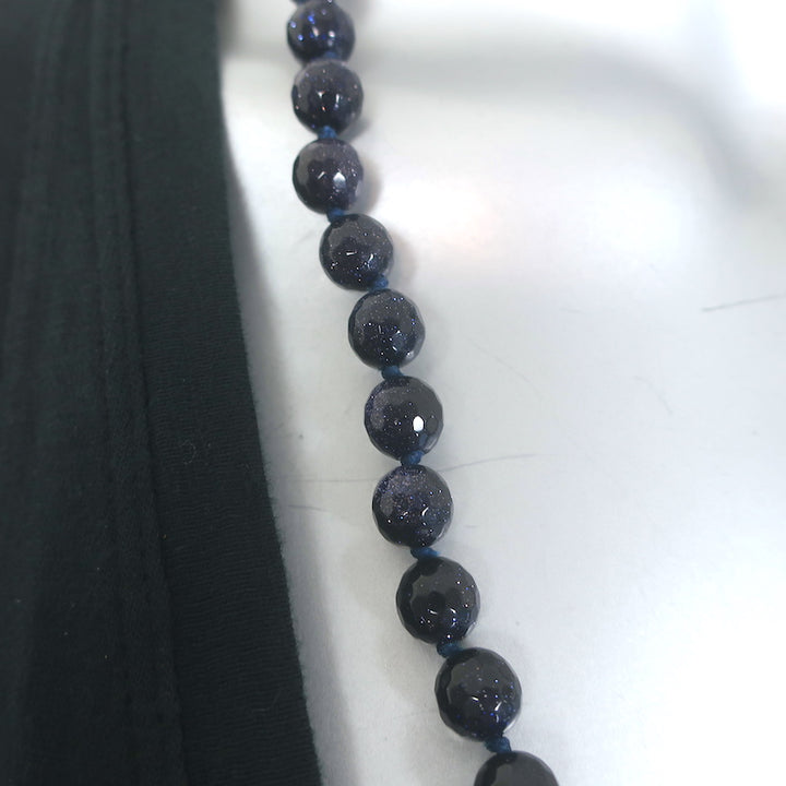 Rosantica Milano Glitter-Beaded Feather Tassel Necklace Navy