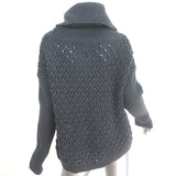 Alice + Olivia Cowl Neck Sweater Charcoal Wool Mixed Knit Size Large