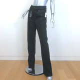 PAIGE High Rise Laurel Canyon Jeans Black Coated Stretch Denim Size 31 NEW