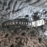 Alice + Olivia Cowl Neck Sweater Charcoal Wool Mixed Knit Size Large