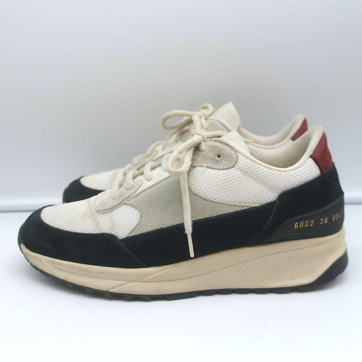 Woman by Common Projects Track 80 Sneakers Black Suede &amp; White Mesh Size 38