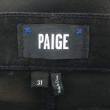 PAIGE High Rise Laurel Canyon Jeans Black Coated Stretch Denim Size 31 NEW