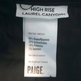 PAIGE High Rise Laurel Canyon Jeans Black Coated Stretch Denim Size 31 NEW