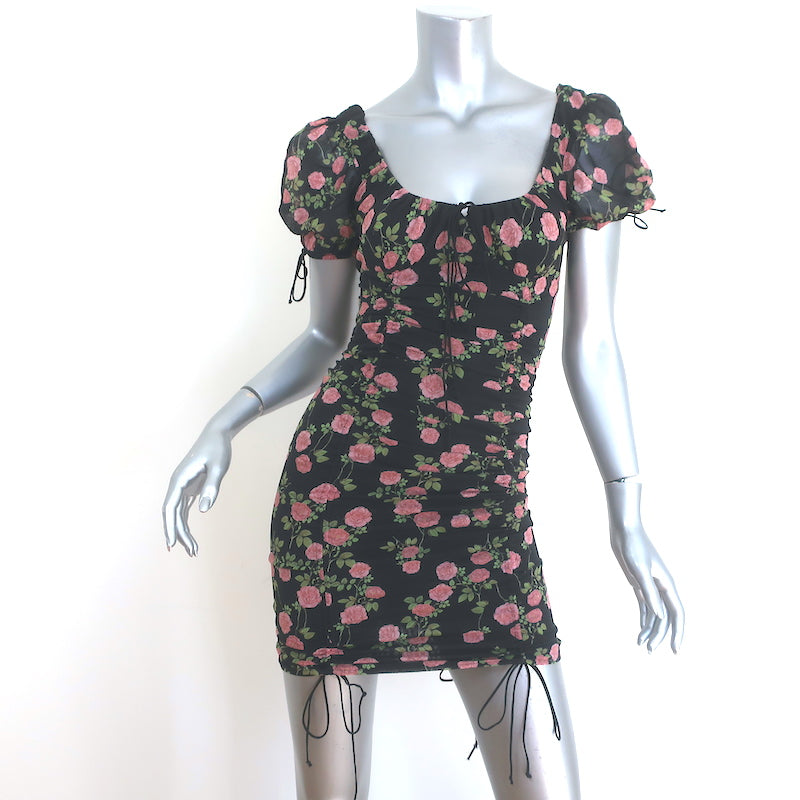 For Love & Lemons Biscotti Mini Dress Black Floral Print Size Extra Sm Celebrity Owned For Love & Lemons Biscotti Mini Dress Black Floral Print Size Extra Sm Celebrity Owned