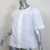 McQueen Corset Shirt White Cotton Poplin Size 46 Short Sleeve Blouse