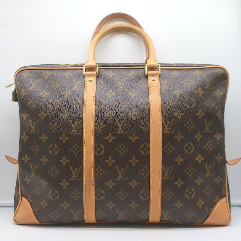 Louis Vuitton Porte-Documents Voyage Monogram Canvas Bag Brown