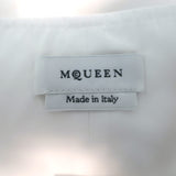McQueen Corset Shirt White Cotton Poplin Size 46 Short Sleeve Blouse