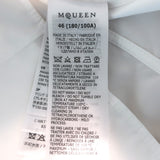 McQueen Corset Shirt White Cotton Poplin Size 46 Short Sleeve Blouse