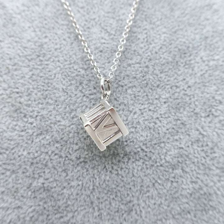 Tiffany &amp; Co. Elsa Peretti Atlas Cube Pendant Necklace Sterling Silver