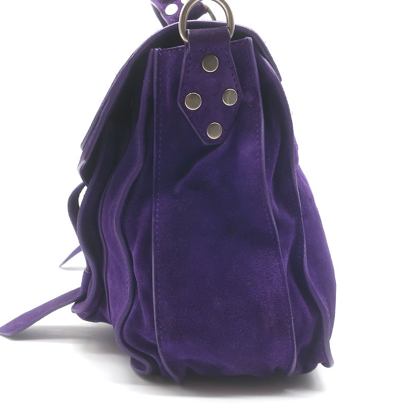 Proenza Schouler Medium PS1 Satchel Purple Suede Crossbody Bag