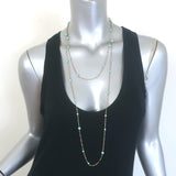 Turquoise Beaded Long Station Necklace