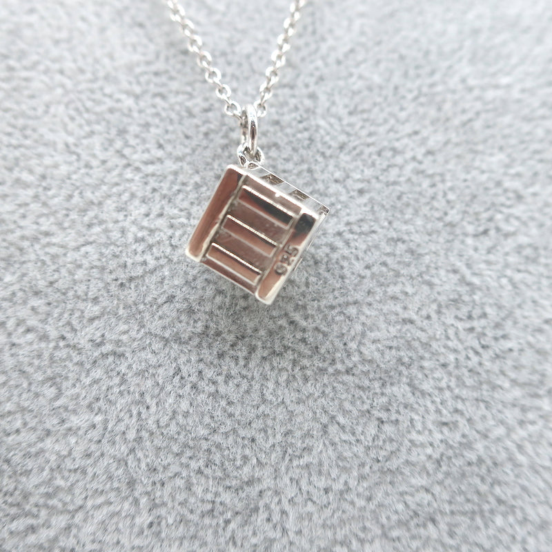 Tiffany &amp; Co. Elsa Peretti Atlas Cube Pendant Necklace Sterling Silver