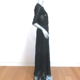 LoveShackFancy Maxi Dress Beth Black Lace-Trimmed Cotton Size Medium