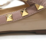 Valentino Rockstud Caged Ballet Flats Nude Patent Leather Size 41