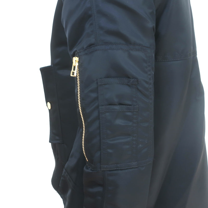 Veronica Beard Flight Jacket Black Nylon Size 0