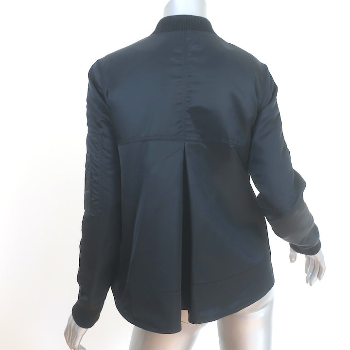 Veronica Beard Flight Jacket Black Nylon Size 0