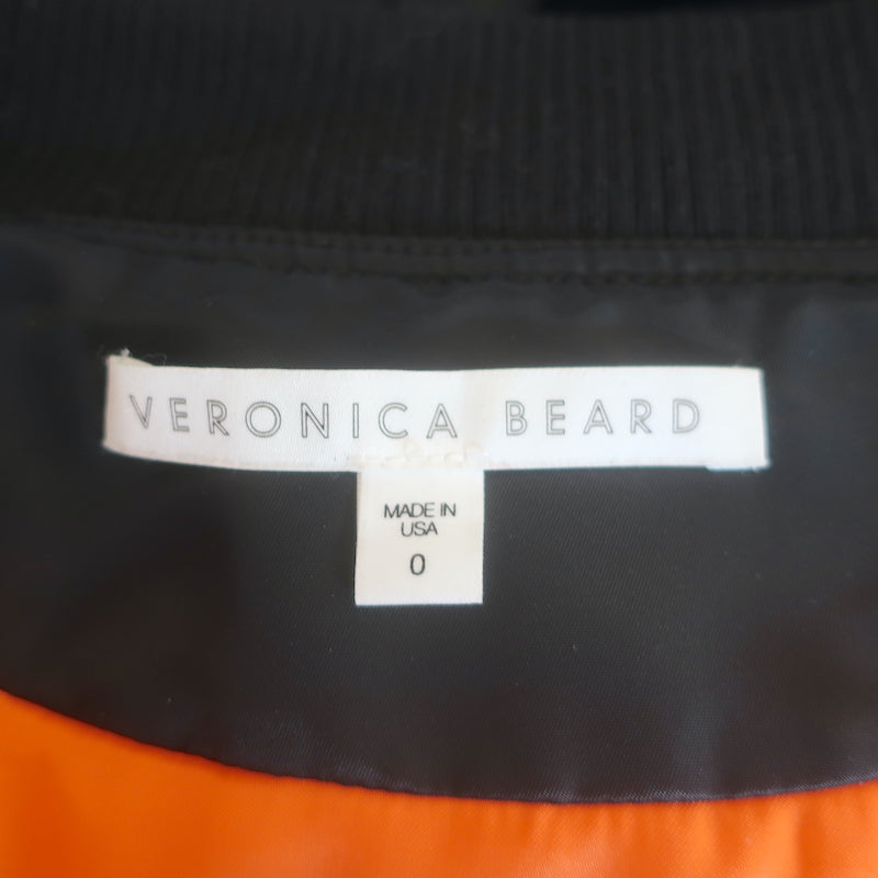 Veronica Beard Flight Jacket Black Nylon Size 0