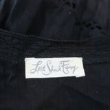 LoveShackFancy Maxi Dress Beth Black Lace-Trimmed Cotton Size Medium