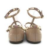 Valentino Rockstud Caged Ballet Flats Nude Patent Leather Size 41