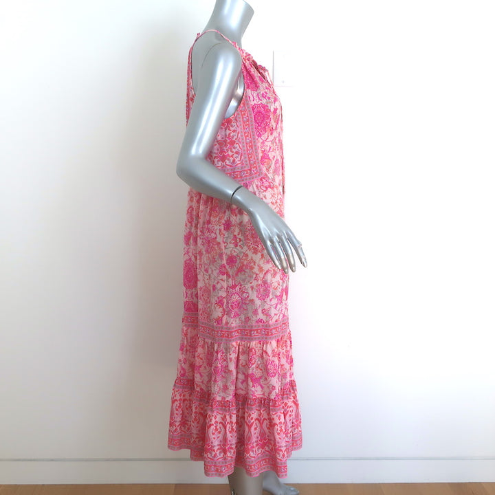 Rebecca Taylor Dreamweaver Midi Dress Pink Printed Silk Size 6