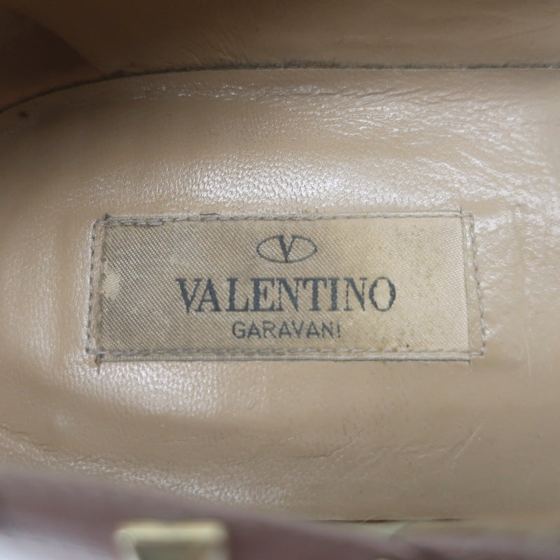 Valentino Rockstud Caged Ballet Flats Nude Patent Leather Size 41