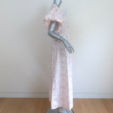 Thierry Colson Marieke Midi Wrap Dress White Floral Print Cotton Size Medium