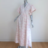 Thierry Colson Marieke Midi Wrap Dress White Floral Print Cotton Size Medium