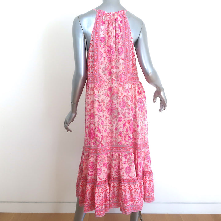 Rebecca Taylor Dreamweaver Midi Dress Pink Printed Silk Size 6