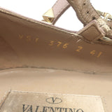 Valentino Rockstud Caged Ballet Flats Nude Patent Leather Size 41