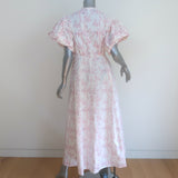 Thierry Colson Marieke Midi Wrap Dress White Floral Print Cotton Size Medium