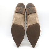 Valentino Rockstud Caged Ballet Flats Nude Patent Leather Size 41