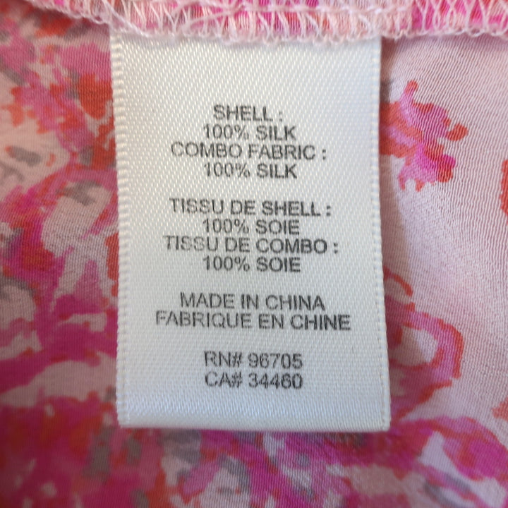 Rebecca Taylor Dreamweaver Midi Dress Pink Printed Silk Size 6