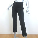 The Row Thilde Slit-Front Skinny Pants Black Stretch Jersey Size Large