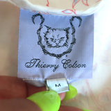 Thierry Colson Marieke Midi Wrap Dress White Floral Print Cotton Size Medium