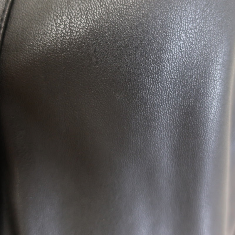 STAUD Dill Puff Sleeve Faux Leather Top Black Size Medium