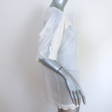 Isabel Marant Etoile Axel Blouse White Embroidered Georgette Size 38
