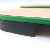 Gucci Cosmos Cutout Interlocking G Flat Slide Sandals Green Leather Size 41