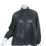 Zara Laser Cut Faux Leather Blouse Black Size Small Long Sleeve Top