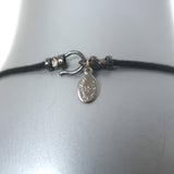 Tarina Tarantino Turquoise Pendant on Black Leather Cord Necklace